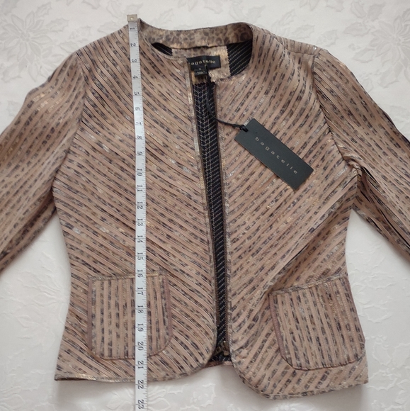New 🎀 Bagatelle leather zip front fitted jacket patch pockets